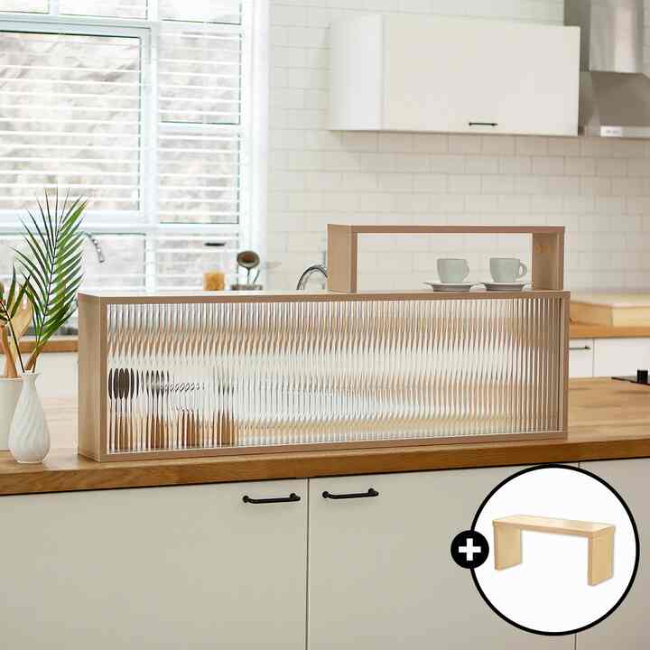 ヴリー LPM モールガラス キッチン パーティション［2色・10サイズ］