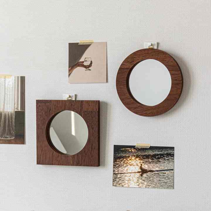 ヴィンテージ原木 ミニ壁掛けミラー［2種］