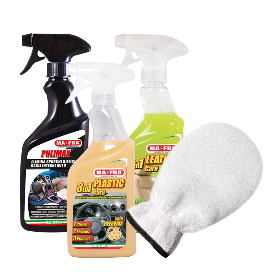마프라 실내 완벽 관리 세트 실내세정제 풀리맥스 + 플라스틱 3in1 + 레더3in1+매직글러브