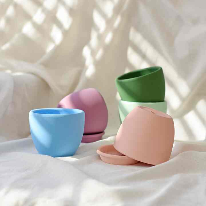パステル ボールポット ミニ鉢 受け皿セット［9色］