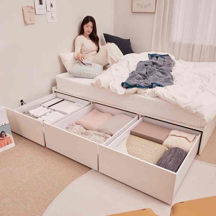 ノア 06 ビック収納付きベッドフレーム［2色・2種・2サイズ］