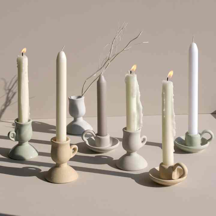 セラミック ハンドル キャンドル ホルダー ［2サイズ］