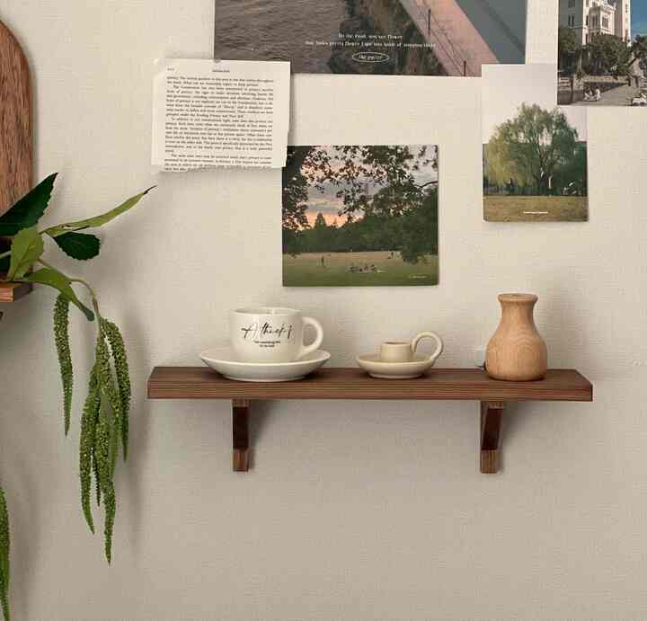 Titi ウッド ウォールシェルフ［3色・2サイズ］