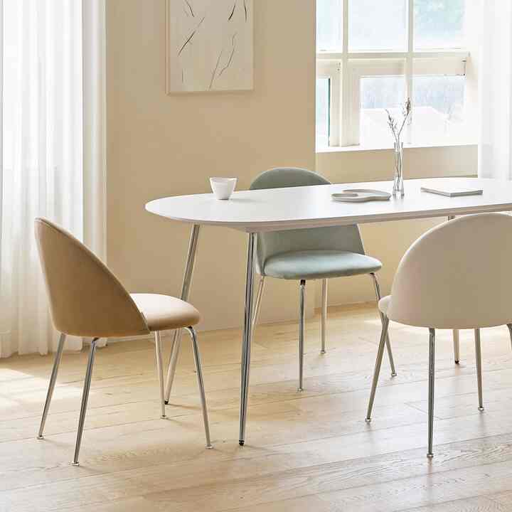 Queen's Chrome ダイニングテーブル［4サイズ］