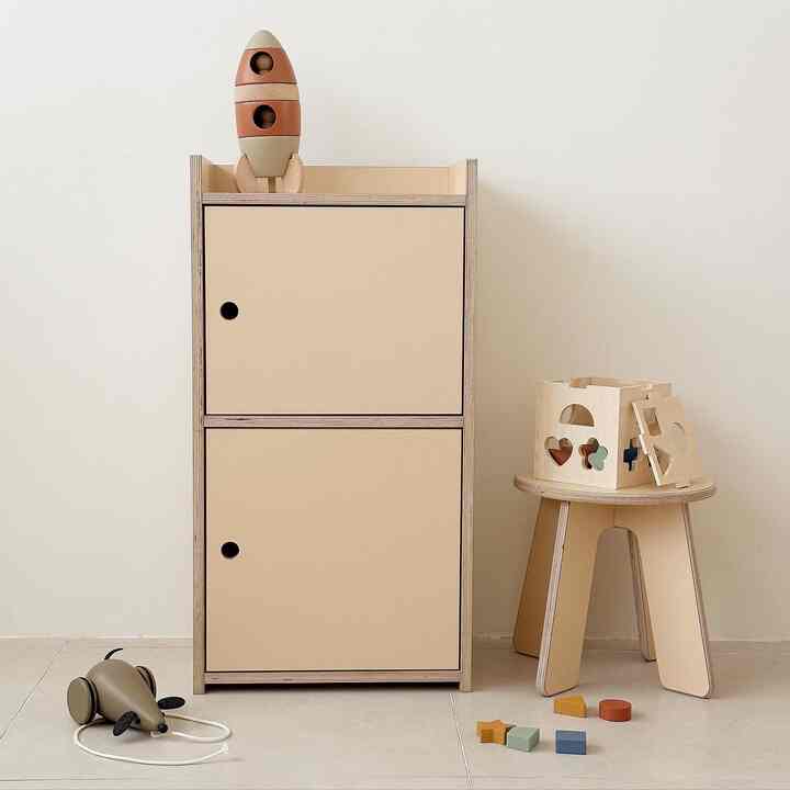 2段 扉付きキャビネット