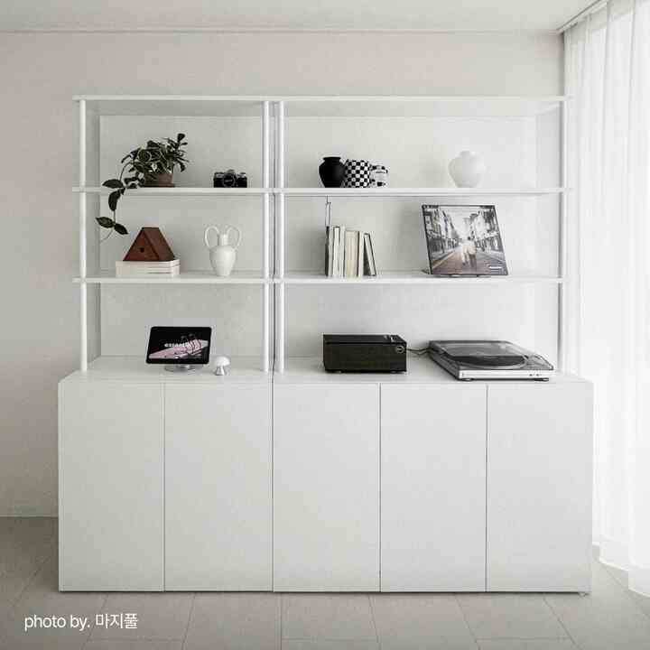 refine / オープンシェルフ付き キャビネット［2色・2種・2サイズ］