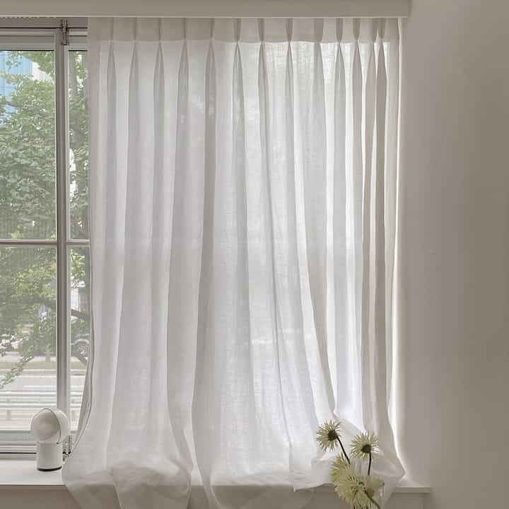 シルキー リネン カーテン［2色］