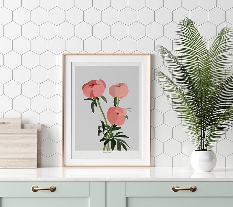 [신상품] 메종고니 감성 인테리어 플라워 포스터 _ 작약