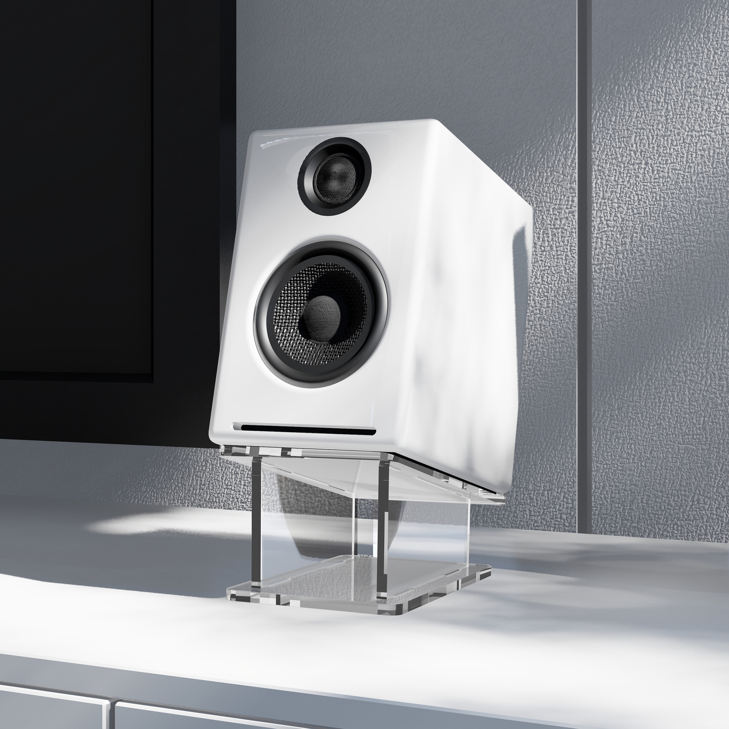 더윤 오디오엔진 A2/A2+/ 에디파이어M60 스피커 아크릴 거치대 스탠드 받침대 투명 1세트