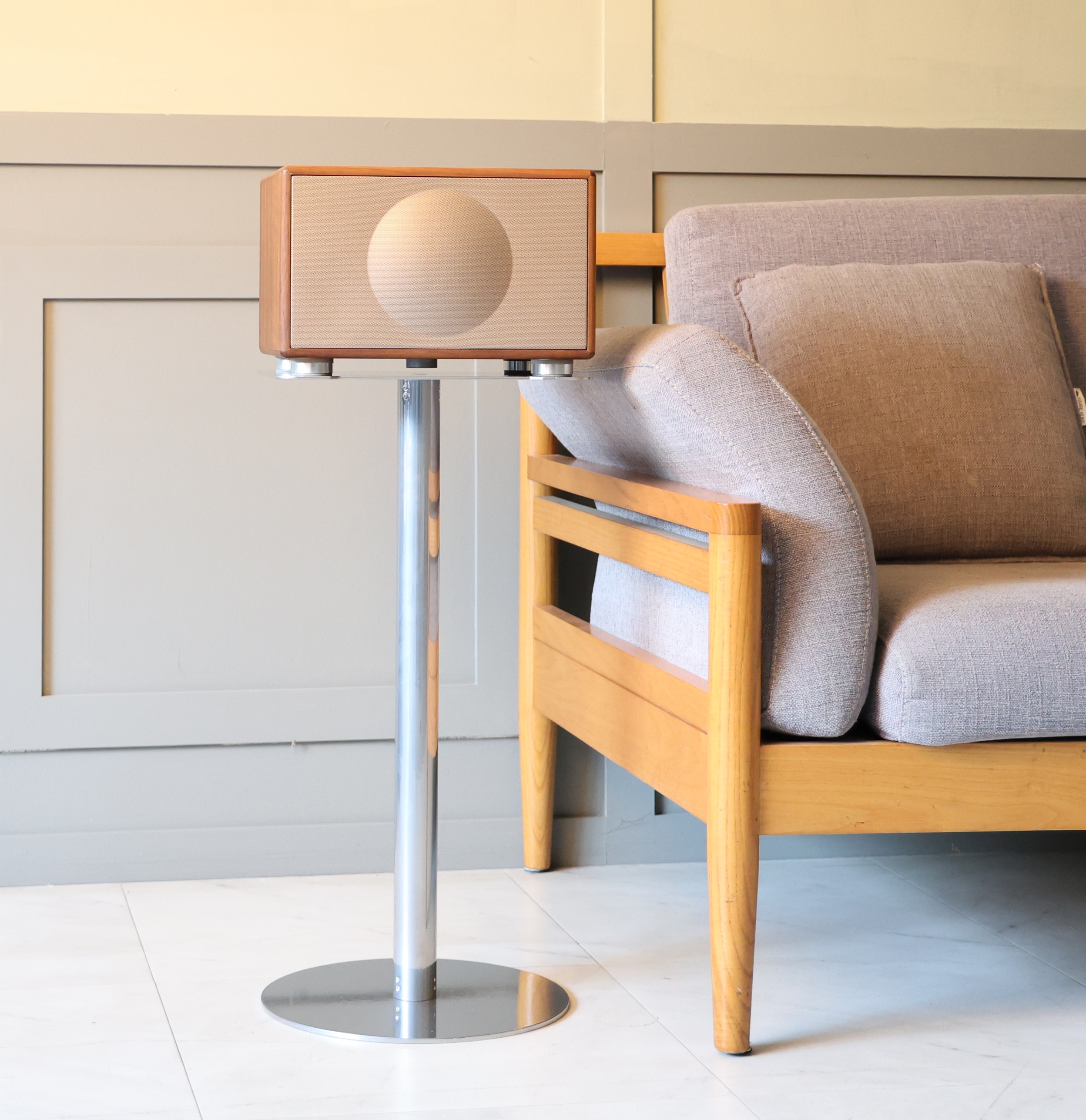 원더스탠드 제네바 스피커 S 스탠드 호환 스탠드 실버 색상