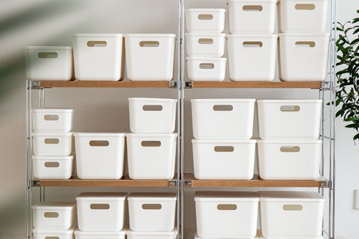 펜트리 팬트리 화장품 정리 수납함 리빙박스 뚜껑있음 4size