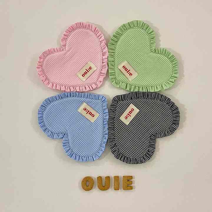 Handmade Heart Frill Gingham Coaster