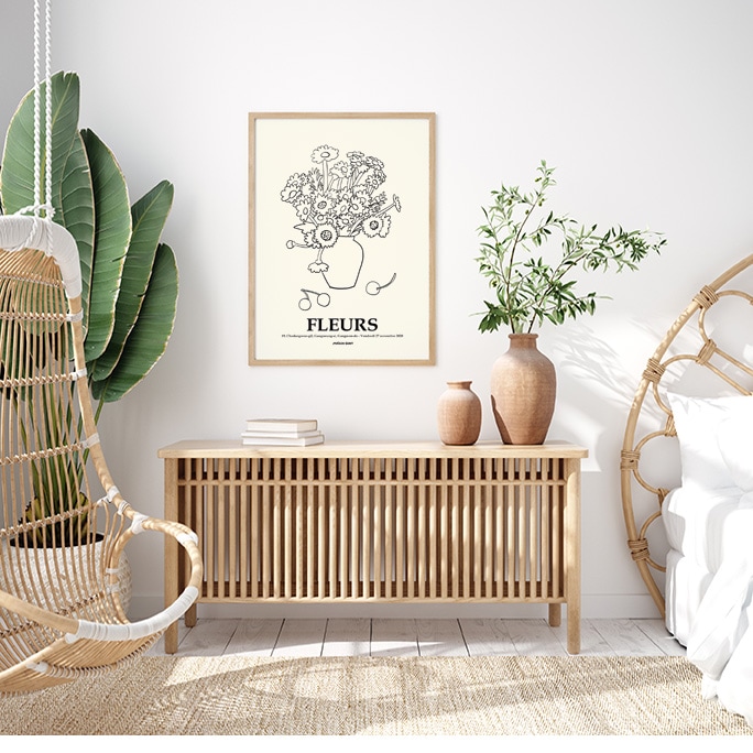 [신상품] 메종고니 감성 인테리어 플라워 포스터 _ 플뢰르 라인드로잉