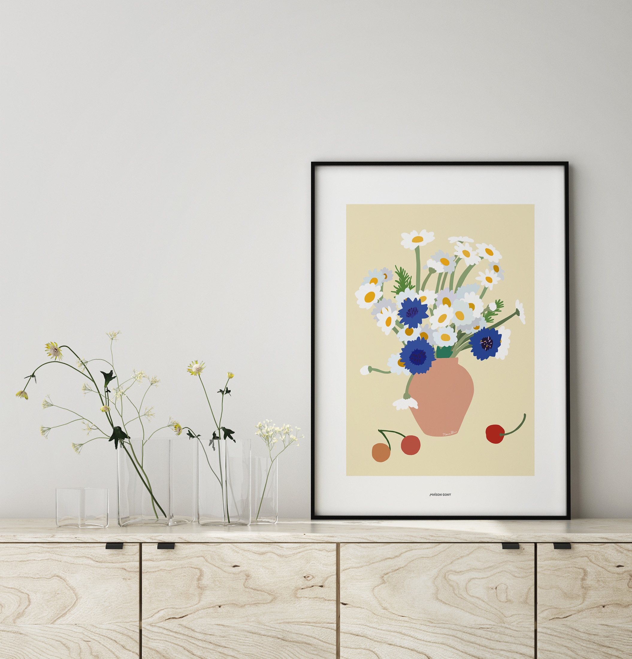 [신상품] 메종고니 감성 인테리어 플라워 포스터 _ 플뢰르 컬러