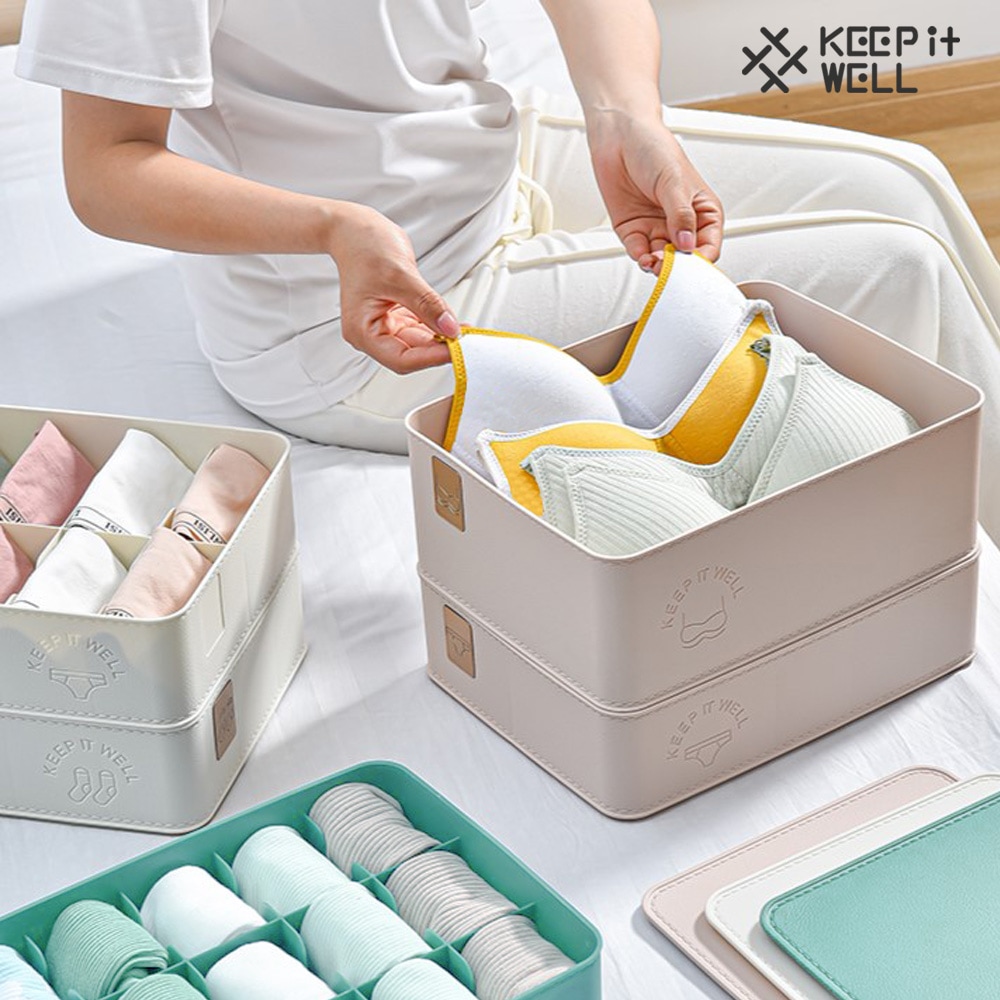 킵잇웰 칸칸이 양말 속옷정리함 3종세트 칸막이 수납함 (4colors)