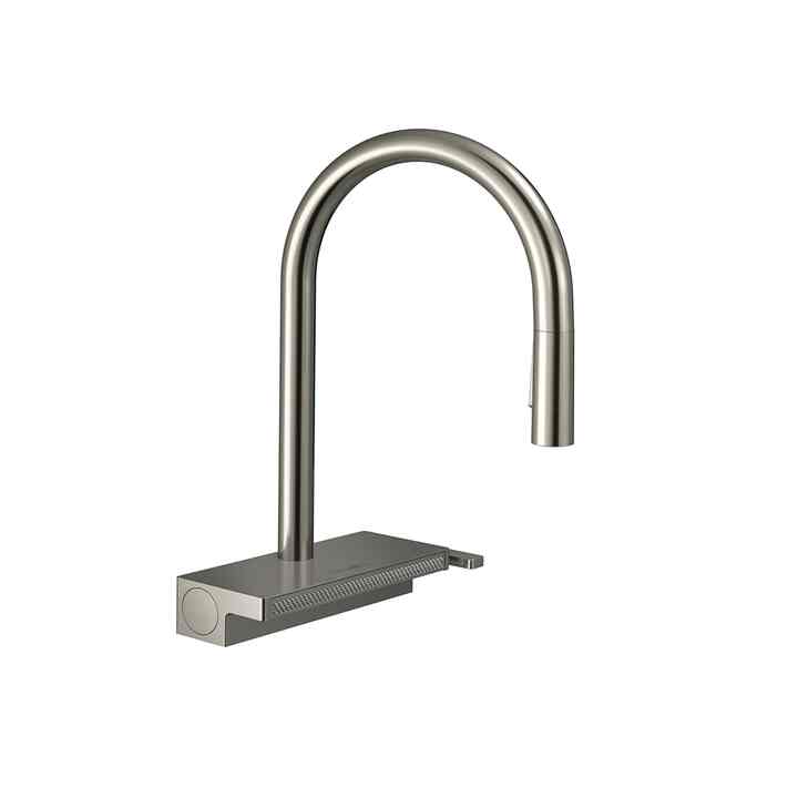 aquno select M81 ブラッシュドメタル 73837800 グースネックキッチン水栓