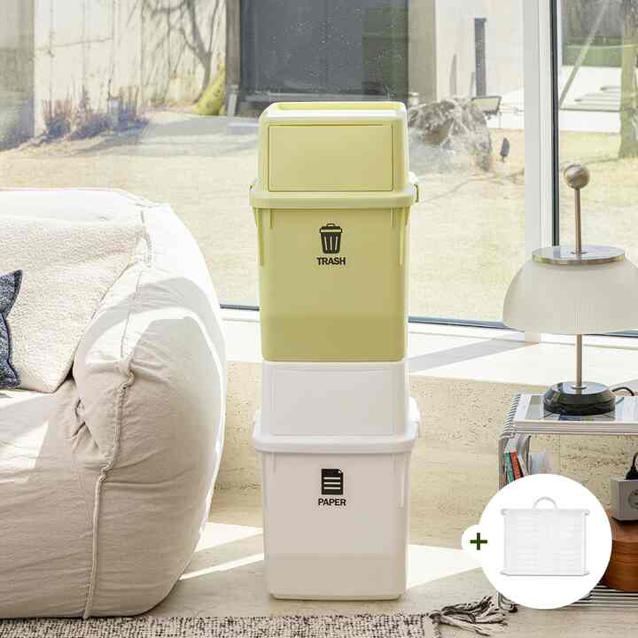 Natural Recycle ゴミ箱 1段セット 35L［5色］