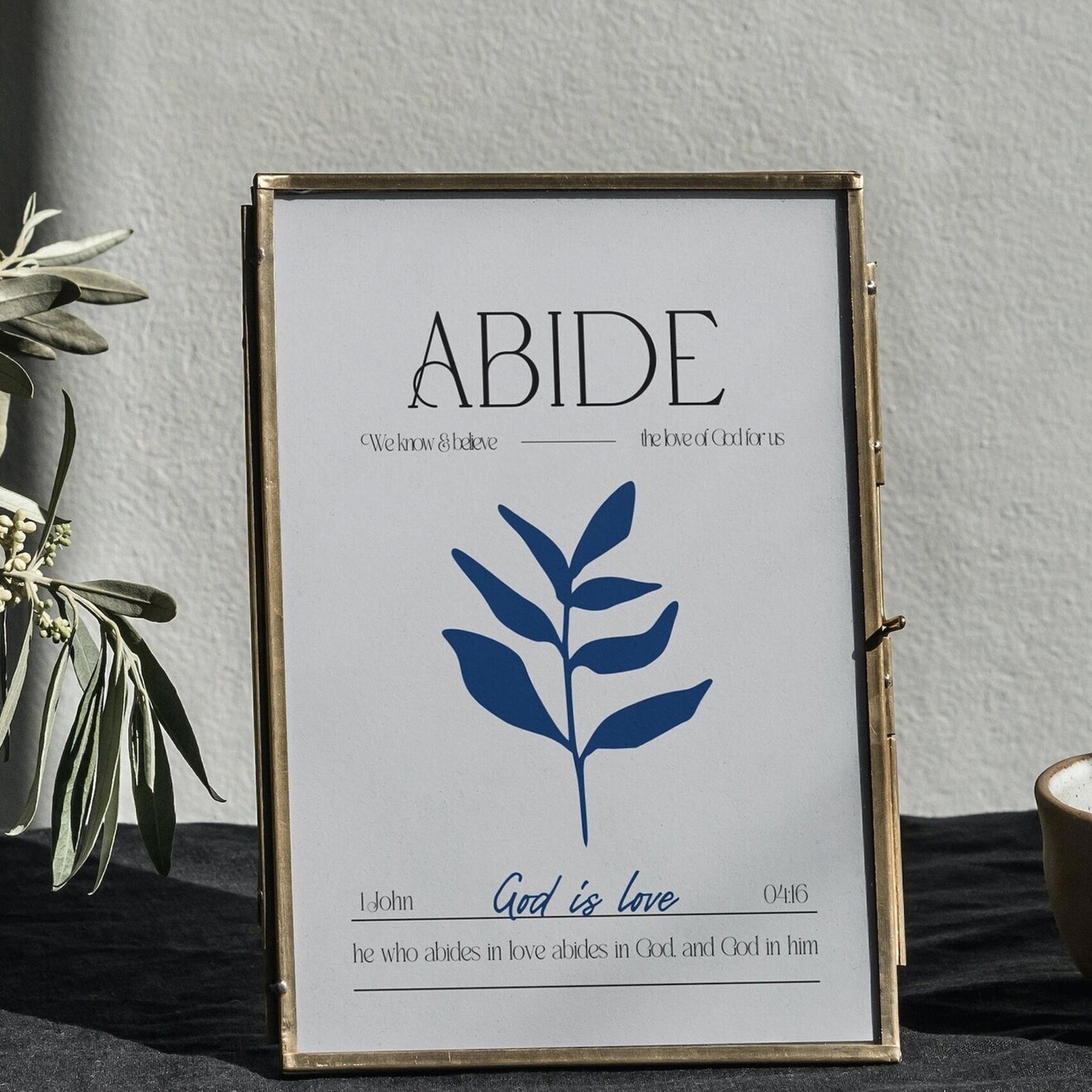 할렐루야샵 사랑 안에 거하는 자 ABIDE - 나오미 서머스 작품 성경 말씀 포스터 액자