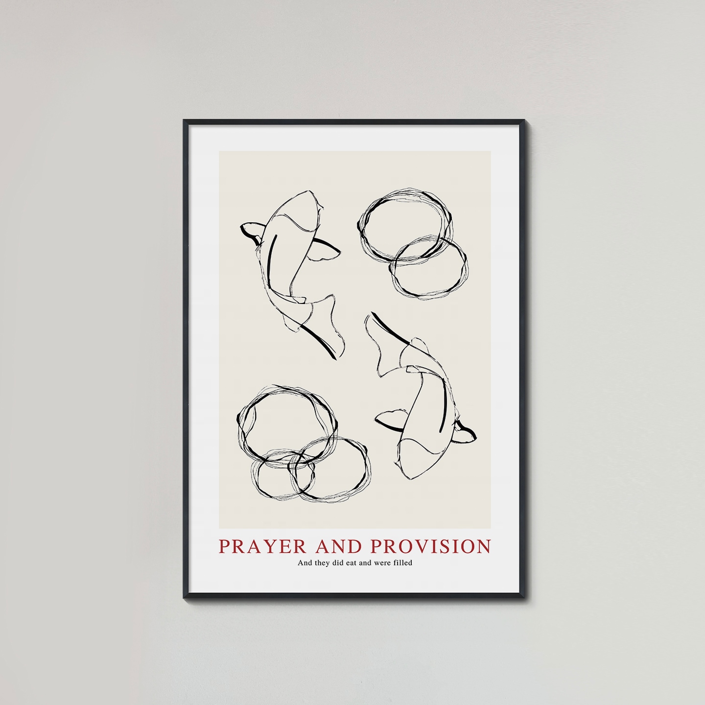 할렐루야샵 오병이어 PRAYER & PROVISION - 나오미 서머스 작품 성경 말씀 포스터 액자