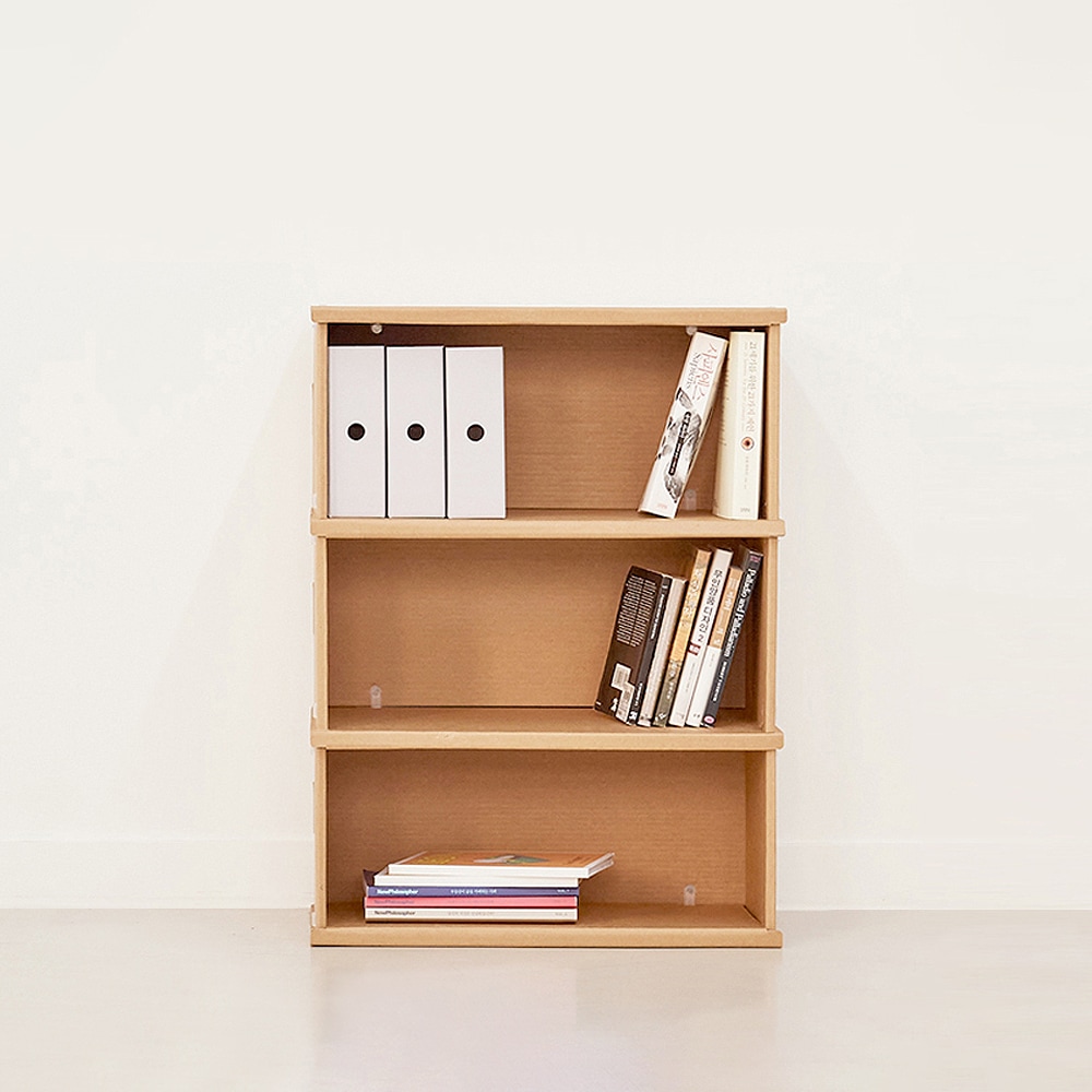 페이퍼팝 낮은책장 종이가구 조립식 낮은책장 전면 가로선반 DIY 3단 2단 1단 