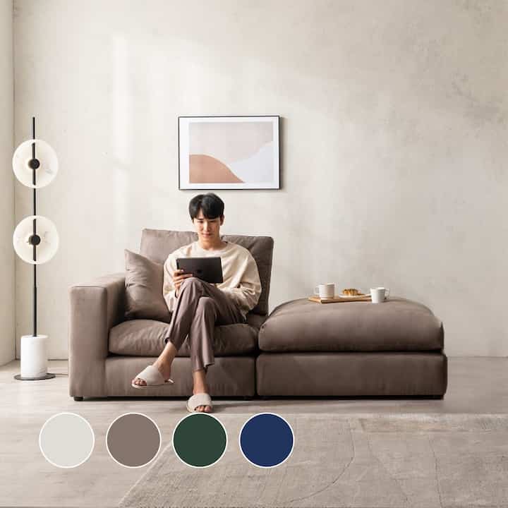 【Nuub】 DAILY GOOSE ファブリック モジュール 1人掛け ソファ コーナー型