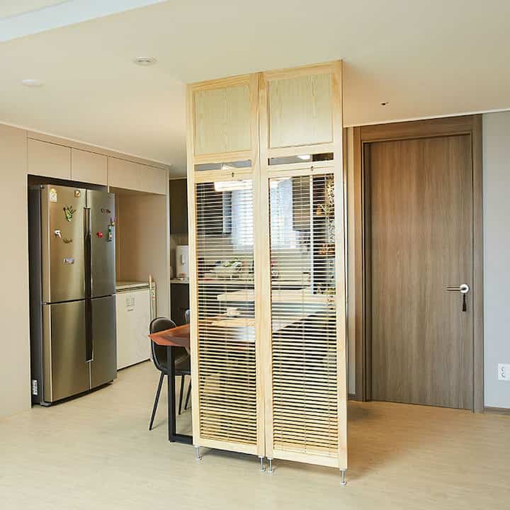 ブラインド ウッド インテリア パーテーション［3色］