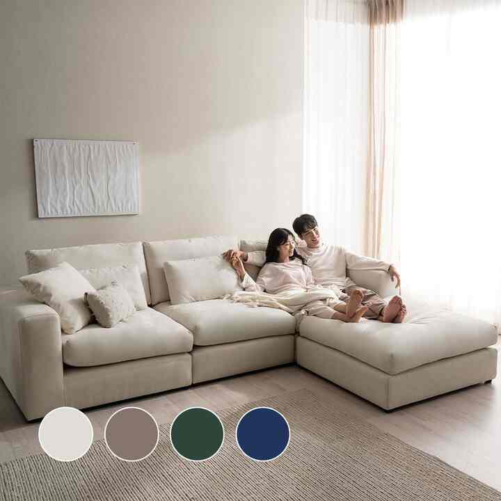 【Nuub】 DAILY GOOSE ファブリック モジュール 4人掛け ソファ