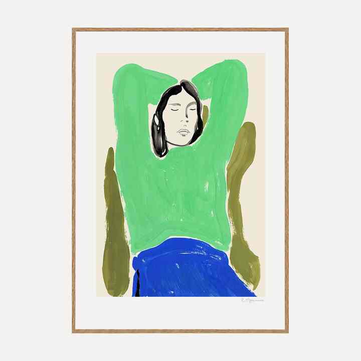 Sitting in Green and Blue ポスター