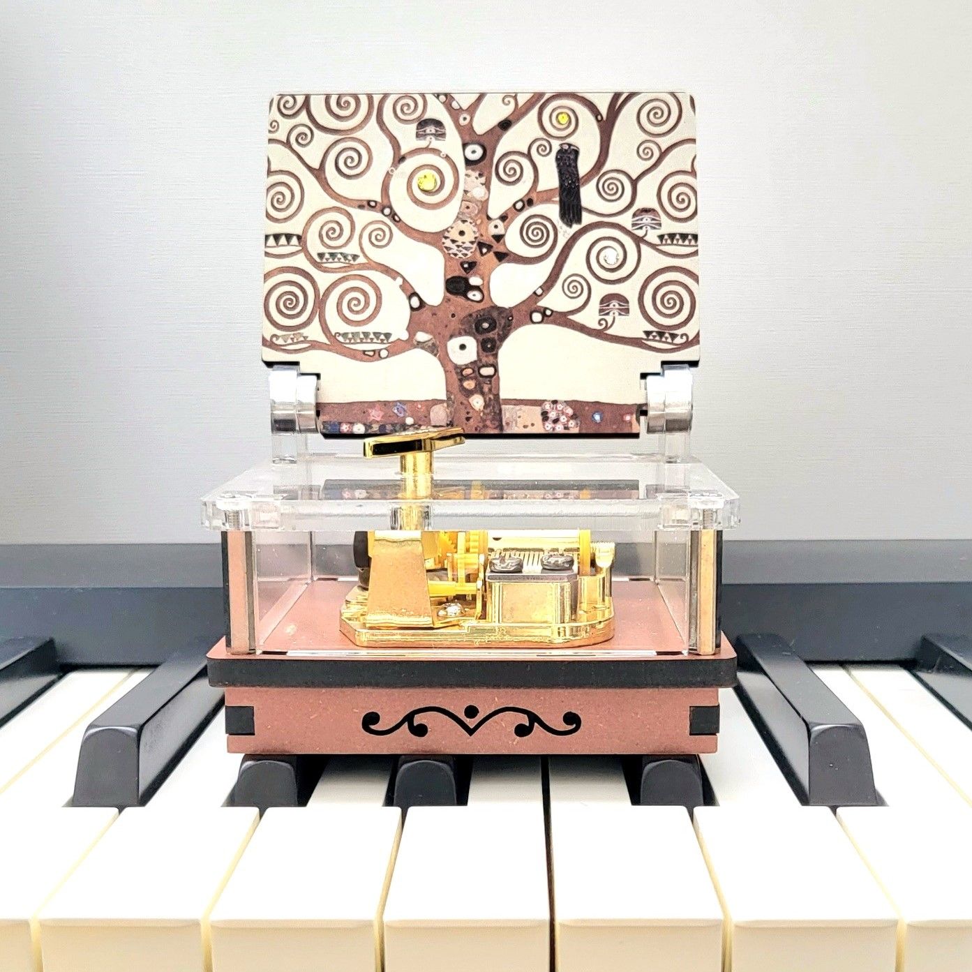 [신상품]멜로디캣 따뜻한 응원의 메세지를 전하는 큐빅 명화오르골(무료각인)