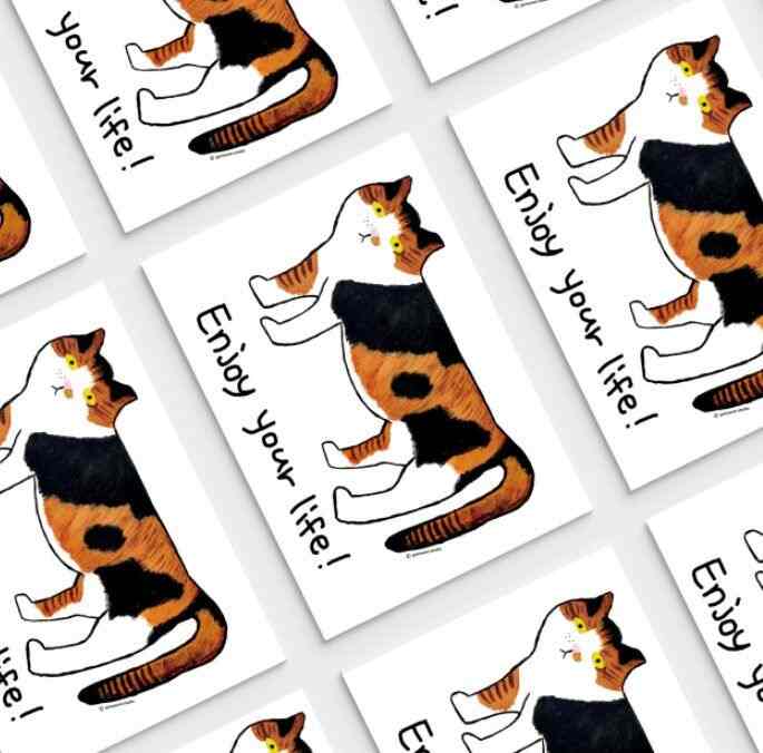 日常を楽しむ猫 ポスター