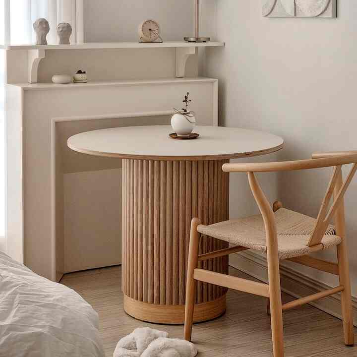 MOODYS ウッド 円形 テーブル 90cm［3色］