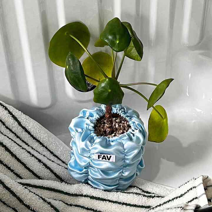 SHIRRING POT (BLUE) 植木鉢カバー