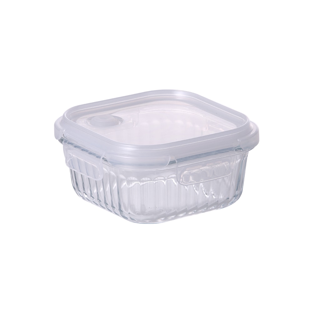 토탈하우스 네오플램 웨이브락 내열유리 밀폐용기 V(스팀홀) 정사각 320ml (7454)