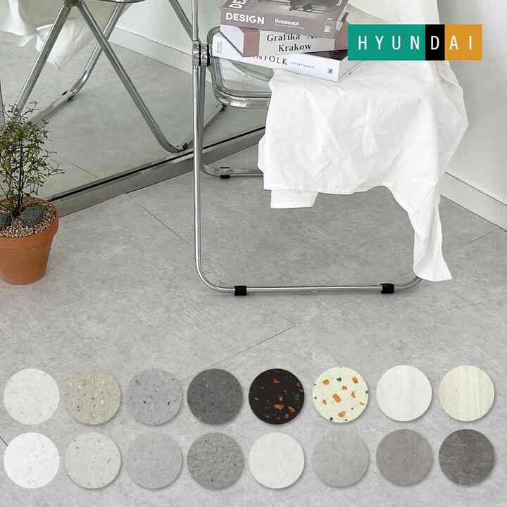 非接着 600角 テラゾー調 フロアタイル 1箱 3mm［16色］