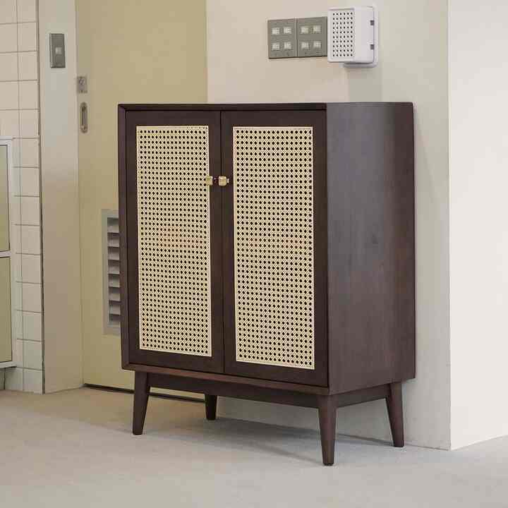 PORVOO ウッド・ラタン キッチンキャビネット 80cm　