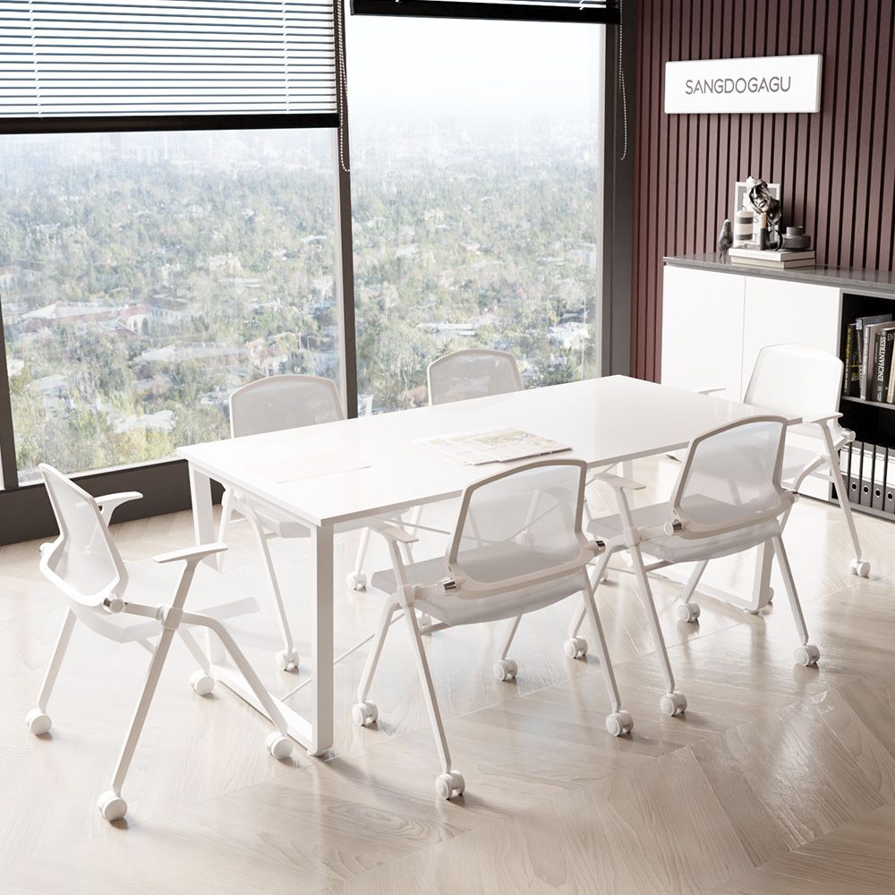 상도가구 오피스 회의테이블 1800 화이트 철제 책상 사무실 사무용가구 학원책상 큰책상