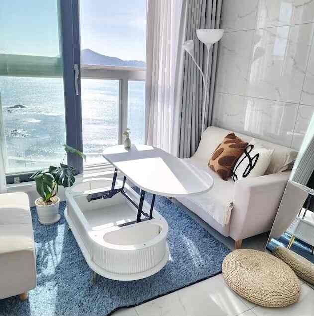 ダウム 楕円形 リフトアップテーブル［3色・2種］