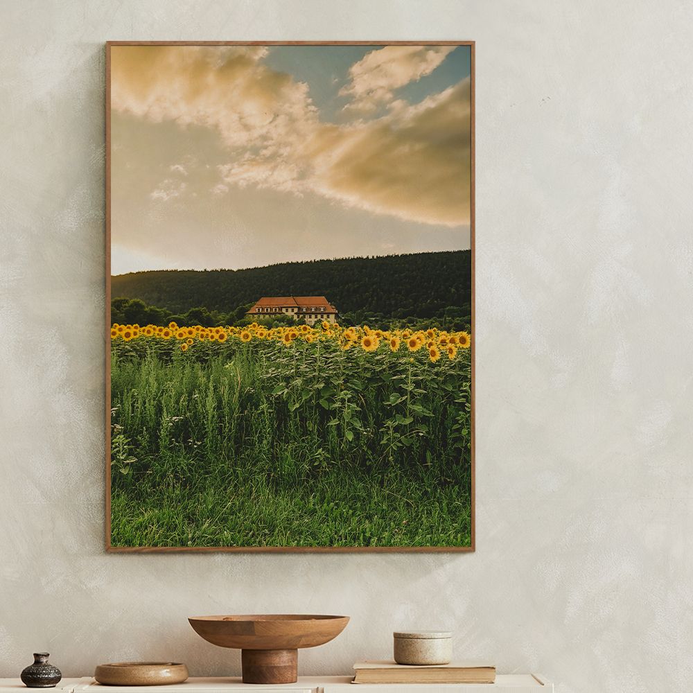 에덴미술 감성 해바라기 노을 풍경 원룸 인테리어 포스터 액자_helianthus