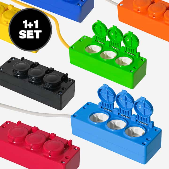 SAFETY カラー デザイン 電源タップ ケース 2個セット