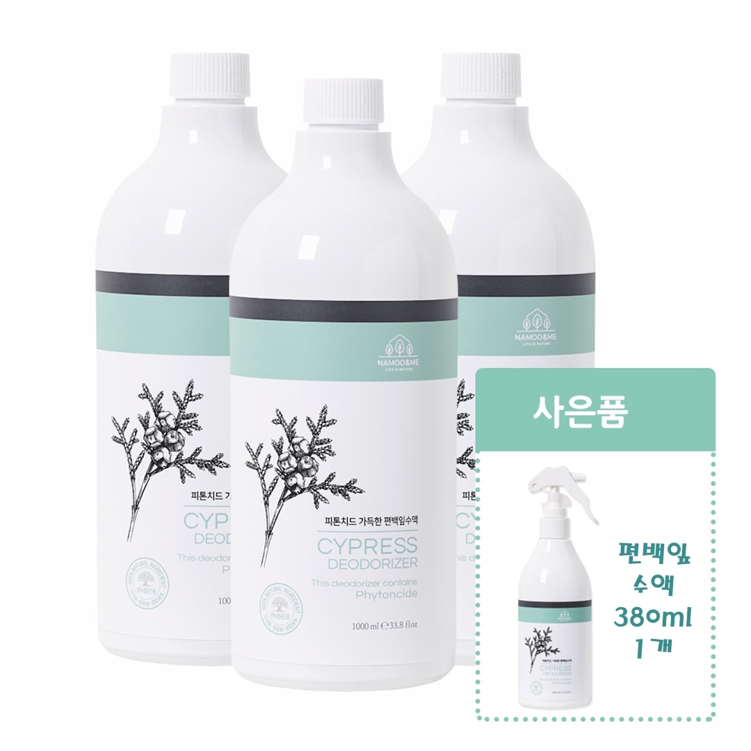 나무앤미 피톤치드 가득한 편백잎수액 편백수 3L 380ml 1개