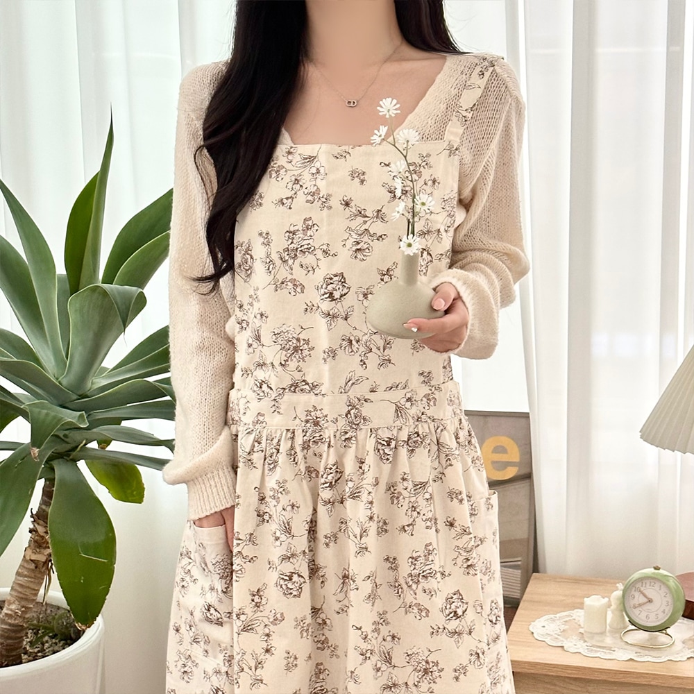 [오늘출발] [신상품] 리빙공감 주방 플로리스트 방수형 원피스 앞치마 3colors