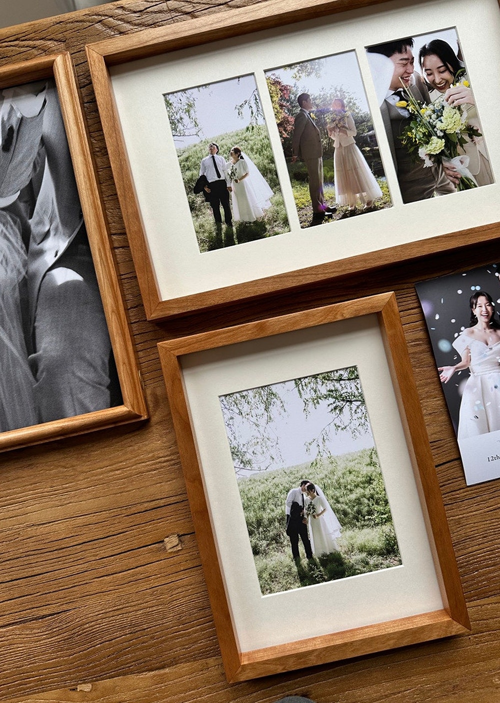 모몽트 포토테이블 원목 액자 30만원대 패키지_3set+웨딩카드