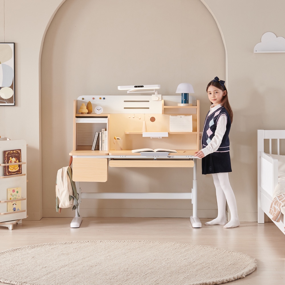 위드그로우 위너 높이각도조절 바른자세 어린이 책상 (전면책장 일체형)