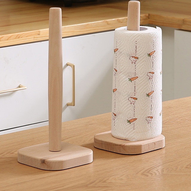 리빙드림 원목 우드 키친타올 롤백 랩 호일 걸이 꽂이 홀더 싱크대 주방 식탁정리