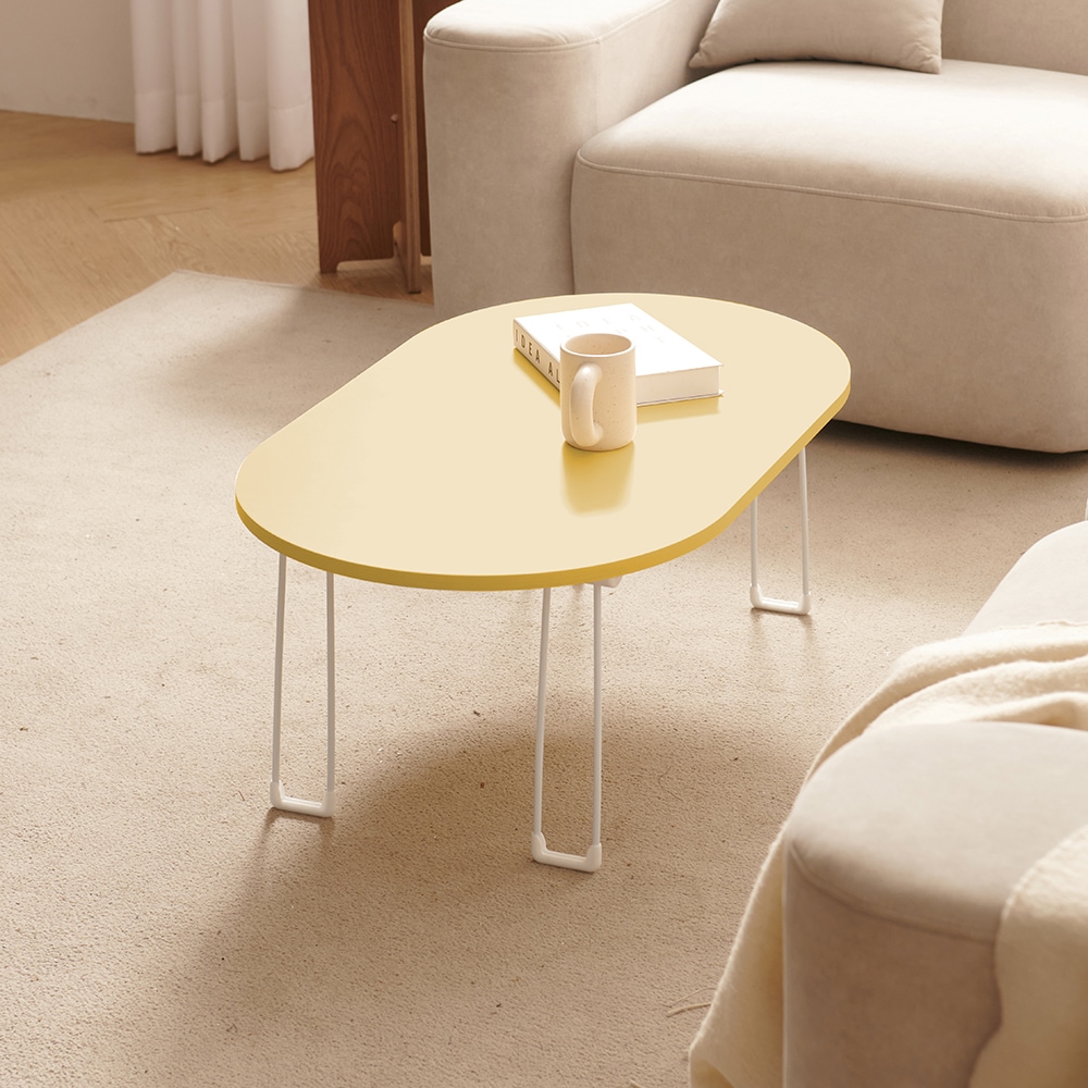 델리아리빙 LPM 노트북 라운드 접이식 테이블 S사이즈(600480) 5color (보호캡 증정)