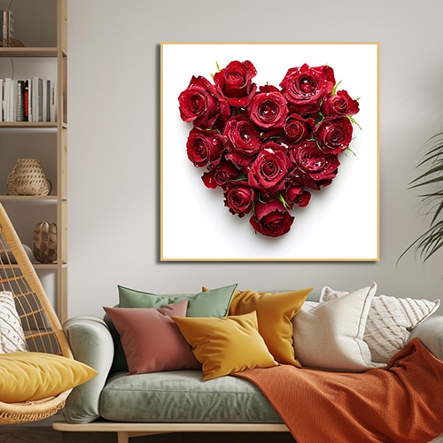 신원액자랜드 이슬장미 그림 장미 하트 로즈데이 부부의날 성년의날 연인 사랑 고백 선물 인테리어 액자