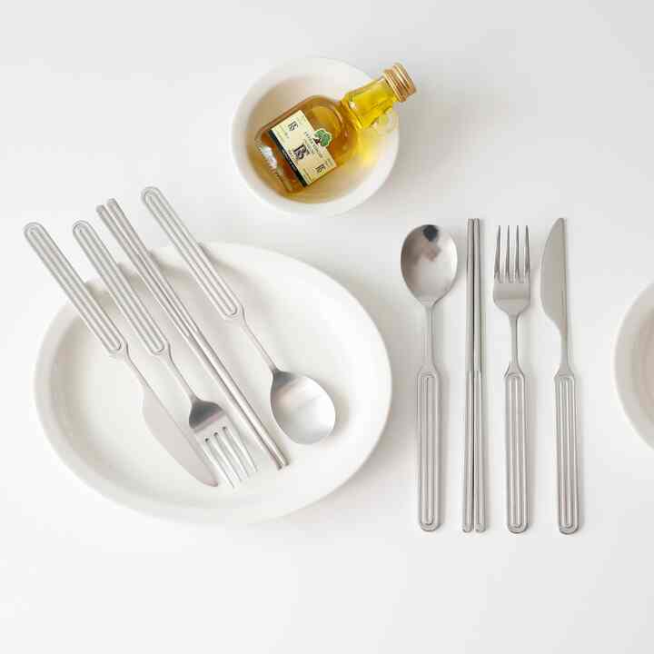 Ridge Stainless Steel Cutlery Set for 2