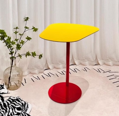 [신상품] 다다하우스 [해외] 유니크 철제 사이드테이블 레드 옐로우 컬러 포인트 거실 소파 인테리어
