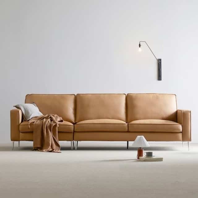 baum 天然皮革 4人掛けソファ［3色］