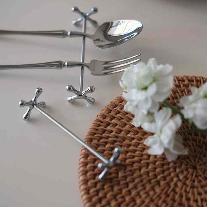 クベール ダンベル ステンレス 箸置き 4個セット